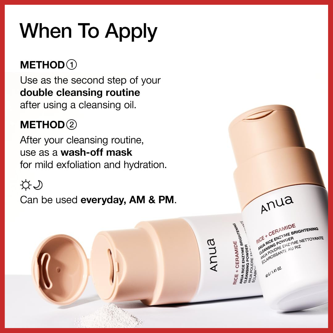 ANUA Rice Enzyme Brightening Cleansing Powder 40g