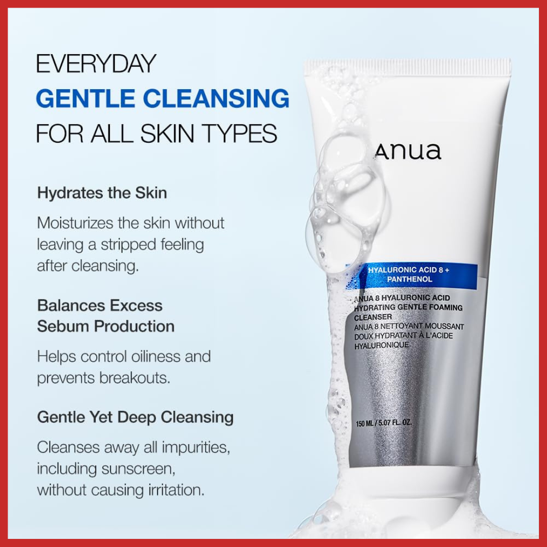 Anua 8 Hyaluronic Acid Hydrating Gentle Foaming Cleanser 150ml
