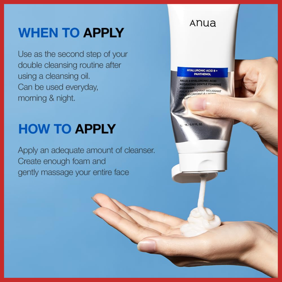 Anua 8 Hyaluronic Acid Hydrating Gentle Foaming Cleanser 150ml