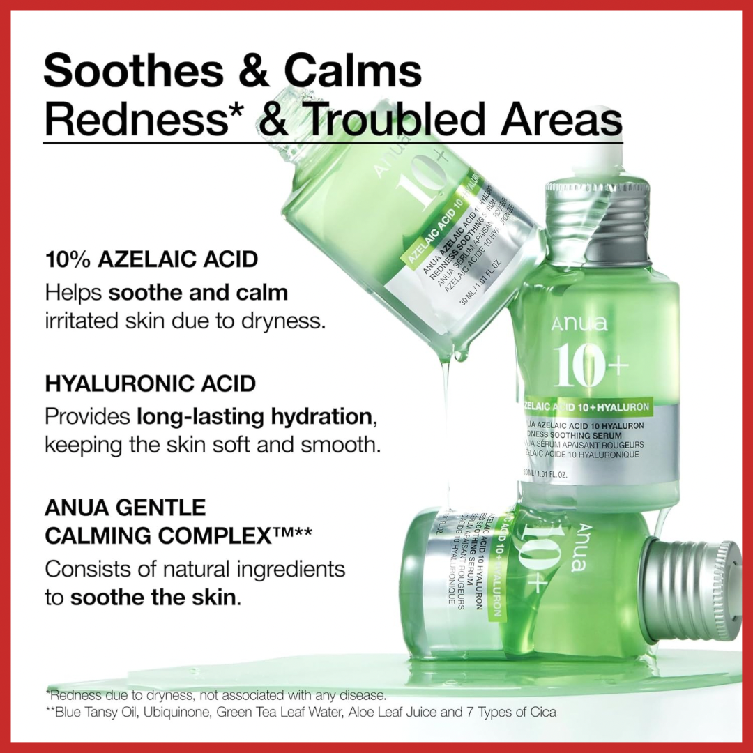 ANUA Azelaic Acid 10 Hyaluron Redness Soothing Serum 30ml