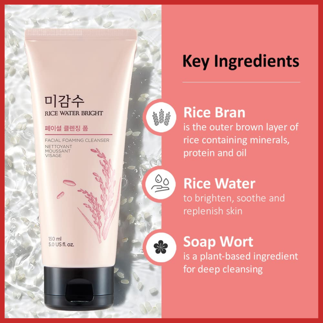 The Face Shop Rice Water Bright Facial Foaming Cleanser 150ml